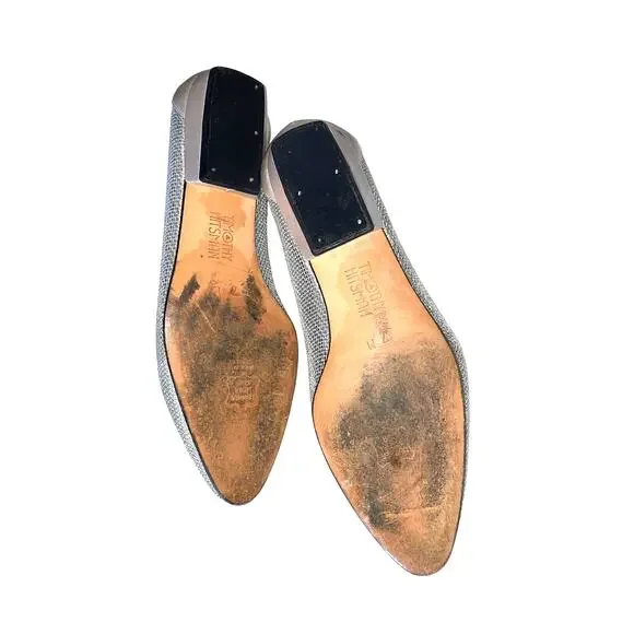 Timothy Hitsman Anchor Accented Silver Mesh Flats size 7 - Picture 15 of 15